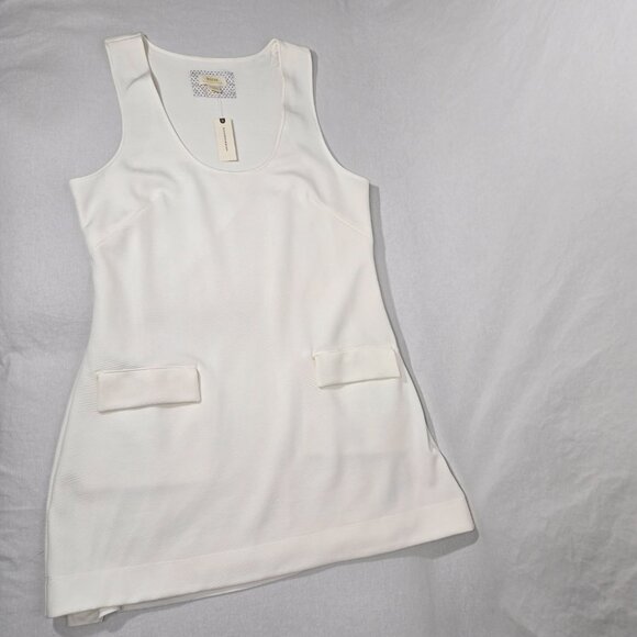 MAEVE by ANTHROPOLOGIE Sirencore Elevated Basic IVORY Texture Mini Dress Size XL - Picture 7 of 17